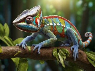 Obraz premium chameleon on a tree