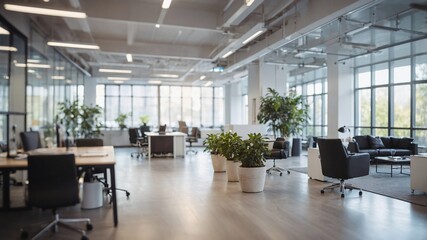 Blurred Modern Office Interior Background
