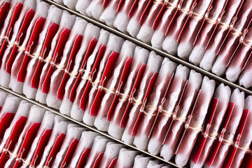 set tea bags top view close up