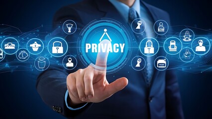 Naklejka premium Data privacy with technology concept