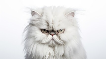 a Persian cat on a white background