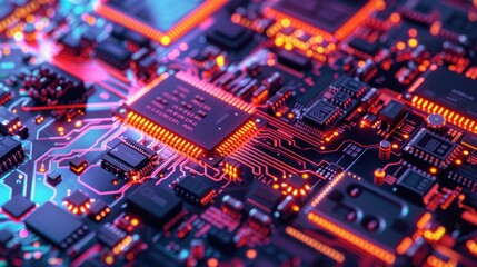 Obraz premium Computer technology-themed background