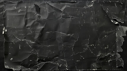 Old black textured damaged paper background with aged wear