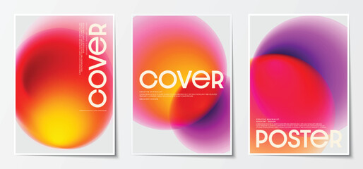 Gradient overlapping circles with modern abstract graphic backgrounds for poster and cover design. Vector illustration