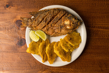 fried tilapia and plantains