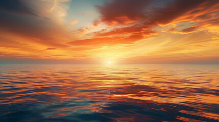 Fototapeta premium Stunning sunrise over calm sea with vibrant colors