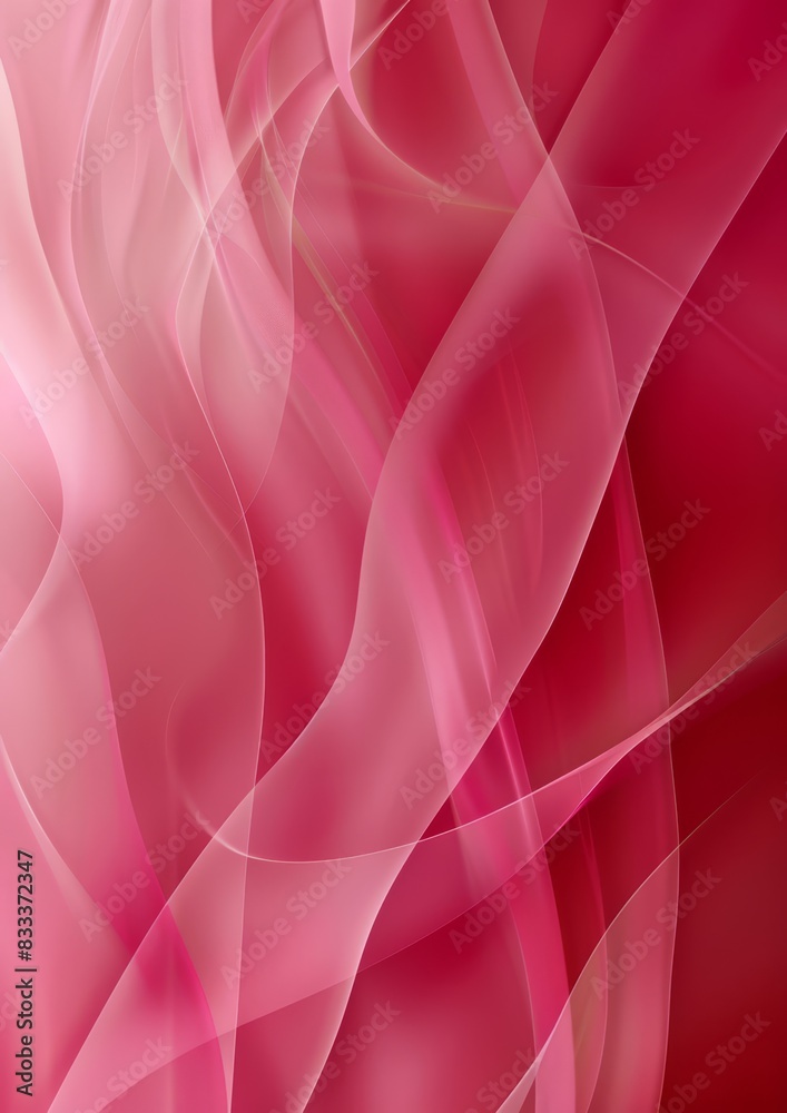 Sticker Light and airy abstract background with flowing red and pink lines creating a smooth smokey gradient.