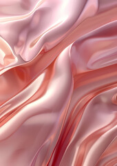 Obraz premium Abstract glossy background in pink with smooth curves and a shiny, fluid texture.