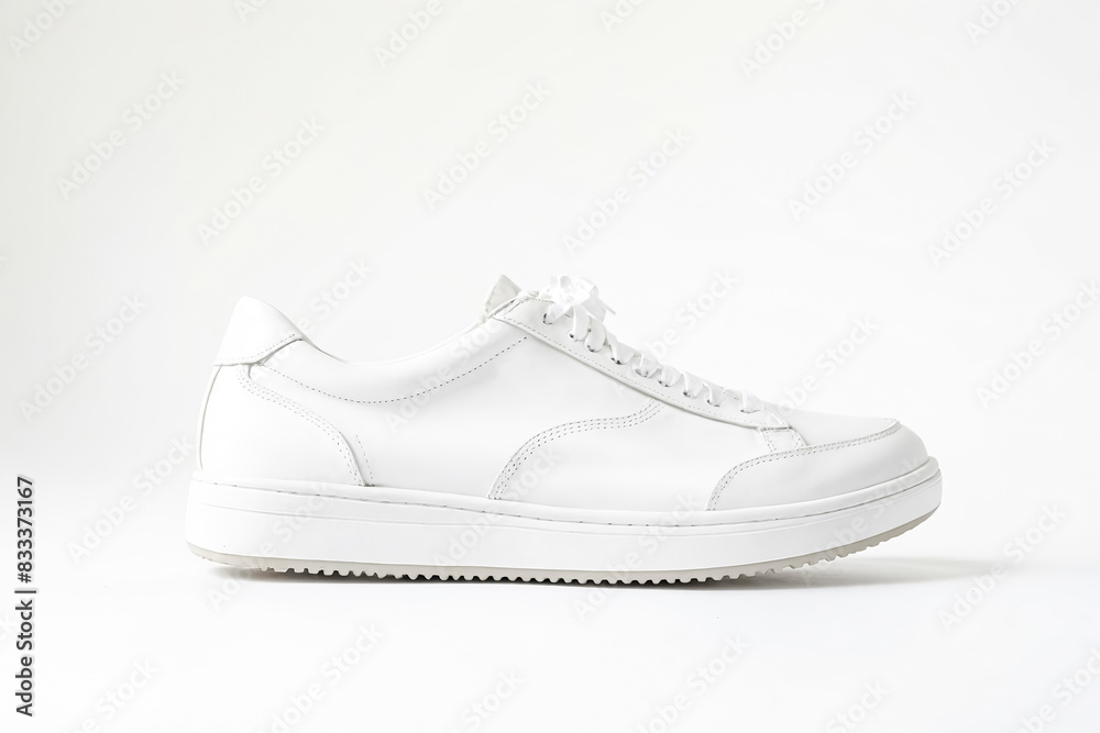 Wall mural White Leather Sneaker on White Background