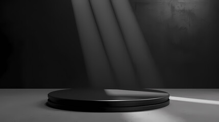 3d render of vector abstract background. Podium for show product. Blank scene showcase mockup with empty round stage