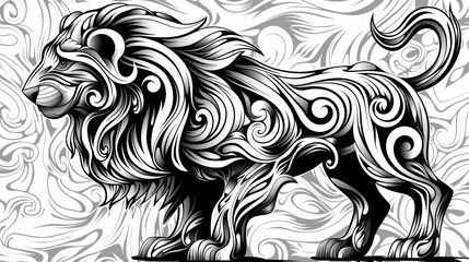 An abstract animal coloring page with stylized designs, offering a unique and creative twist on traditional animal illustrations.