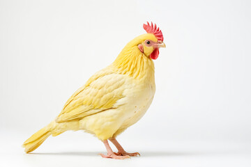 Yellow Chicken on White Background