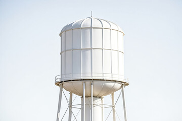 White Water Tower Against a Clear Sky