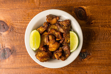 Fried pork pieces
