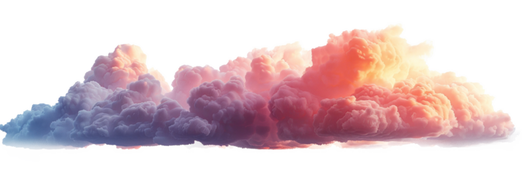 Beautiful pastel-colored clouds on a transparent background - Powered by Adobe