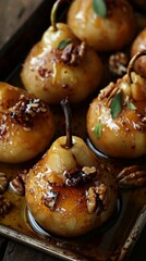 Delicious Baked Pears with Honey and Walnuts - Perfect for Autumn Desserts and Holiday Treats