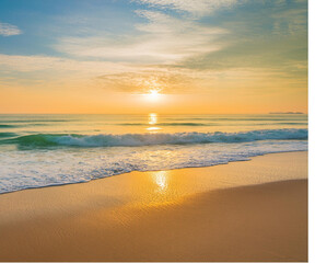 Sunrise  on the beach relaxing in the morning 