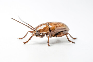 Naklejka premium Close-up of a brown beetle on white background