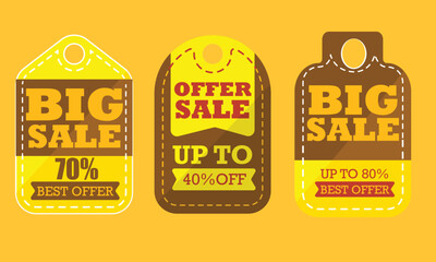 Sale labels with flat design, sale sticker templates, Creative coupon sale label collection
