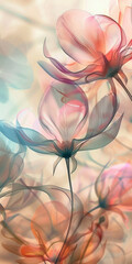Abstract Floral Serenity Wallpaper in pastel colors