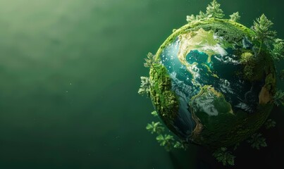 Fototapeta premium Happy Earth Day Green concept, renewable energy green eco friendly saving environment background