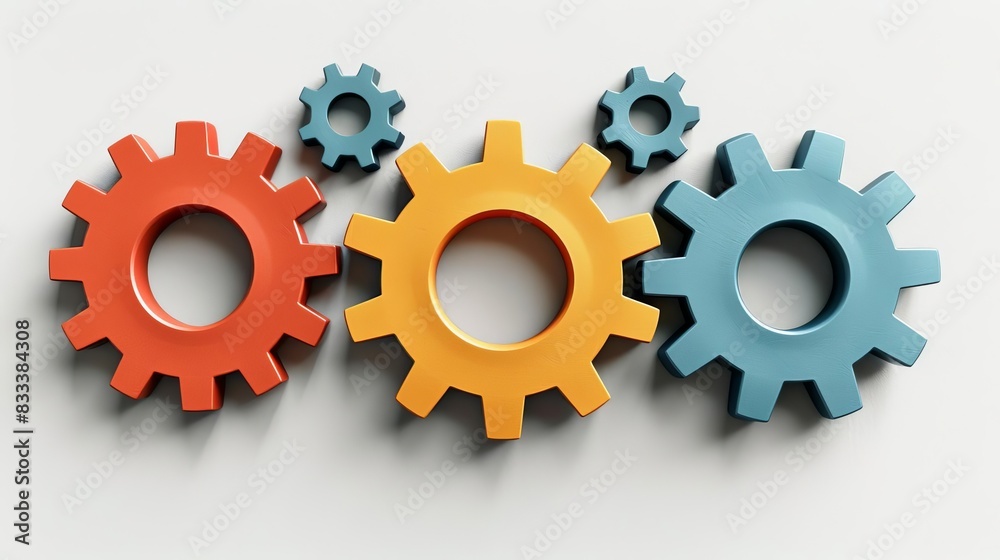 Wall mural team dynamics an icon of gears working together, representing managing and optimizing team dynamics
