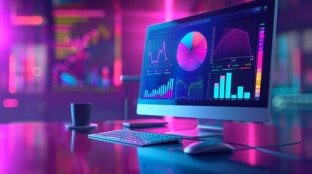 Visualization Tools An icon of a computer screen displaying a bar chart or pie chart, representing data visualization tools