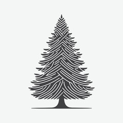 Obraz premium Majestic Fir Tree Silhouette: Captivating Nature's Timeless Beauty
