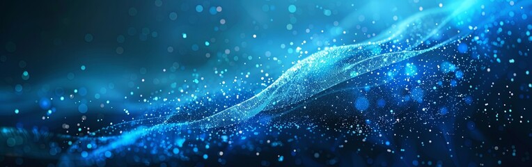 Glowing DNA Strands on Technological Background