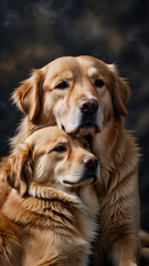 Fototapeta premium golden retriever dogs