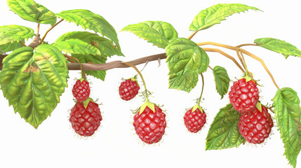 raspberries isolated on white