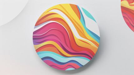 Obraz premium round sticker mockup, transparent background