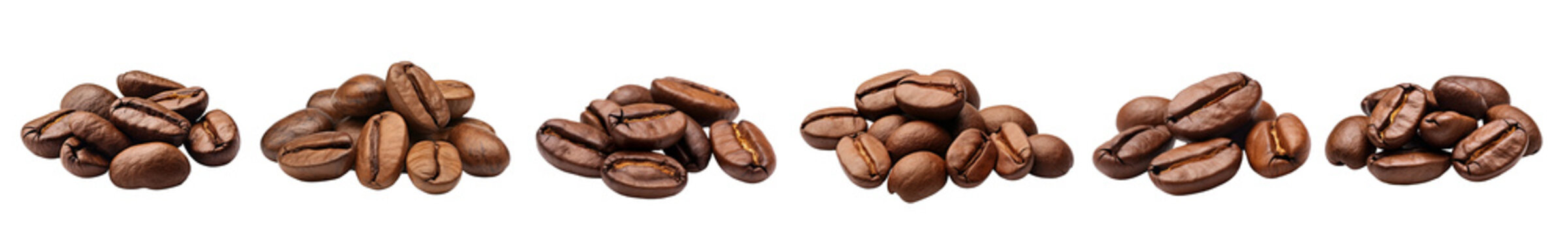 Coffee beans png element set on transparent background