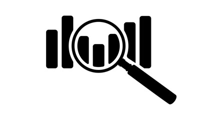 market analysis, black isolated silhouette