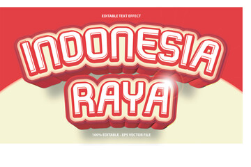 Vector Indonesia Raya Editable Text Effects