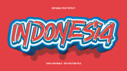 Obraz premium Vector Indonesia Editable Text Effects