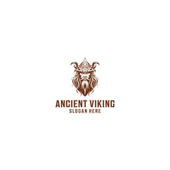 Ancient viking logo vector illustration
