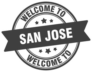 Welcome to San Jose stamp. San Jose round sign