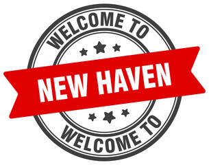 Welcome to New Haven stamp. New Haven round sign