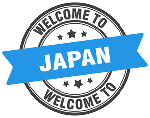 Welcome to Japan stamp. Japan round sign