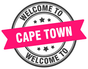Welcome to Cape Town stamp. Cape Town round sign