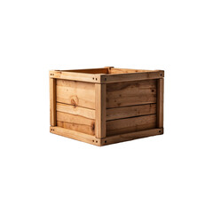 Realistic Wooden crates, Wooden fruit box isolated on a transparent background png. Wood tray for farm fruit or vegetable,