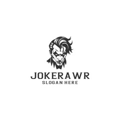 Joker head logo vector illustration