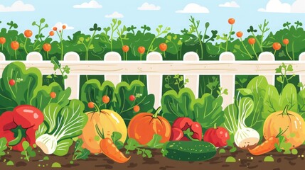 cartoon vegetable garden.