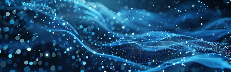 Glowing DNA Strands on Technological Background