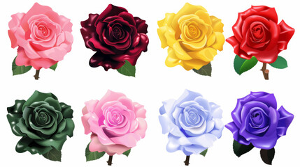Obraz premium rose set in different colors