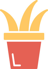 Grass Pot Vector Icon