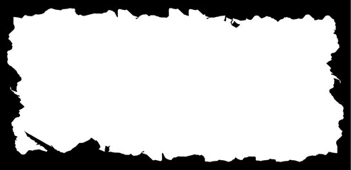 Horizontal Rectangular Framework Torn Paper Border