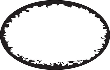 Oval Framework Torn Paper Sketchy Border