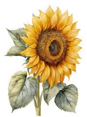 Fototapeta premium Sunflower Flower Watercolor Nature Art